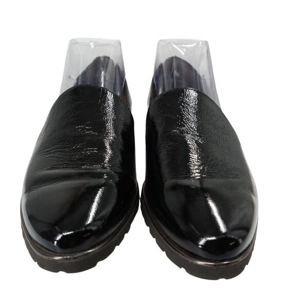 Paul Green Patent Leather Black Loafers Size UK 6 US 8.5 Slip On Uptown Almond - Picture 2 of 13